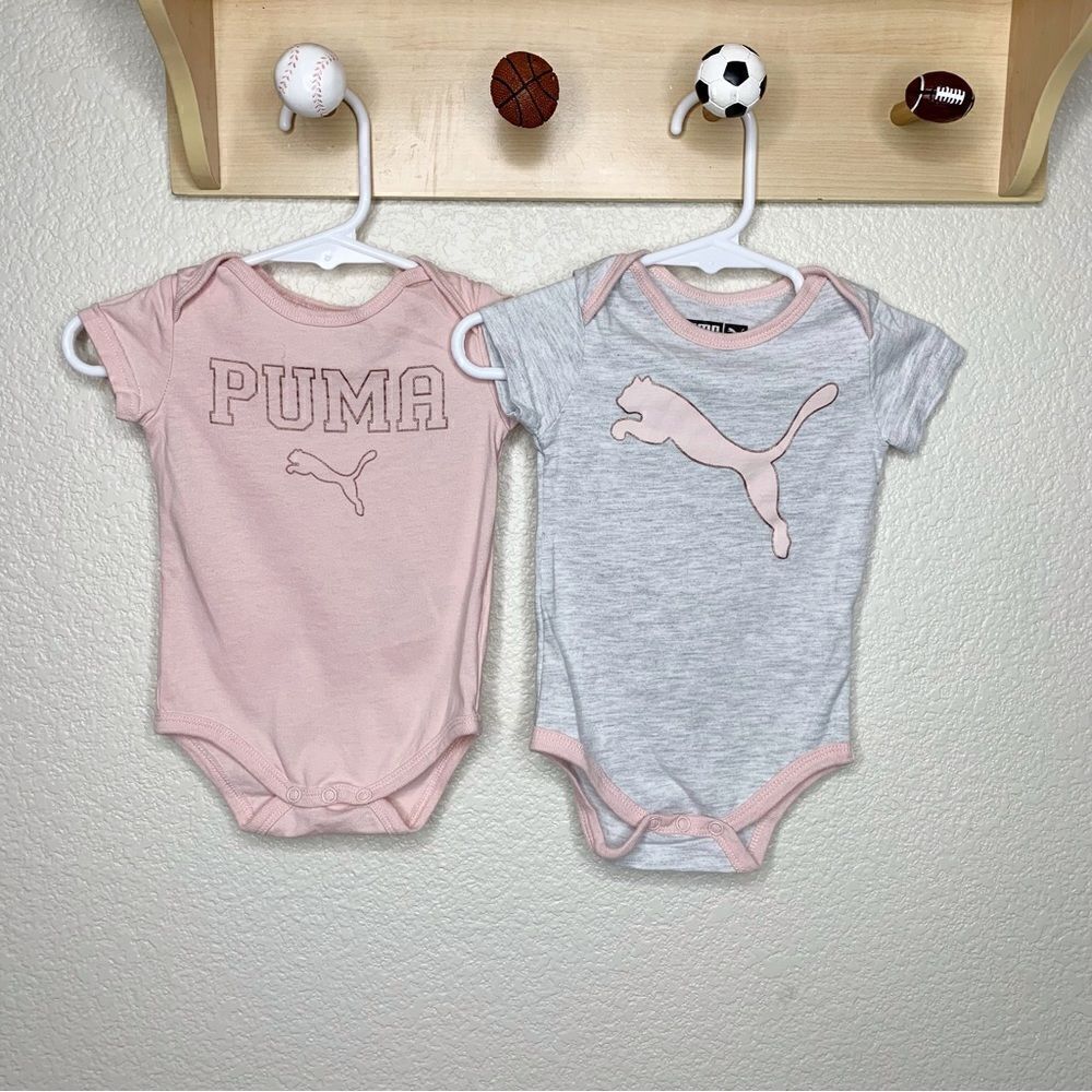 BUNDLE (2) Puma 0-3 Months Baby Girl Bodysuits